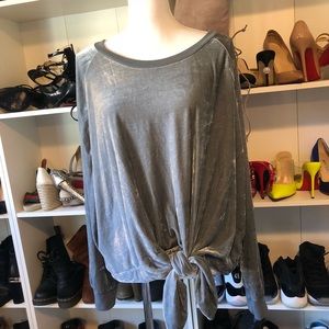 RDI grey velvet top sz XL